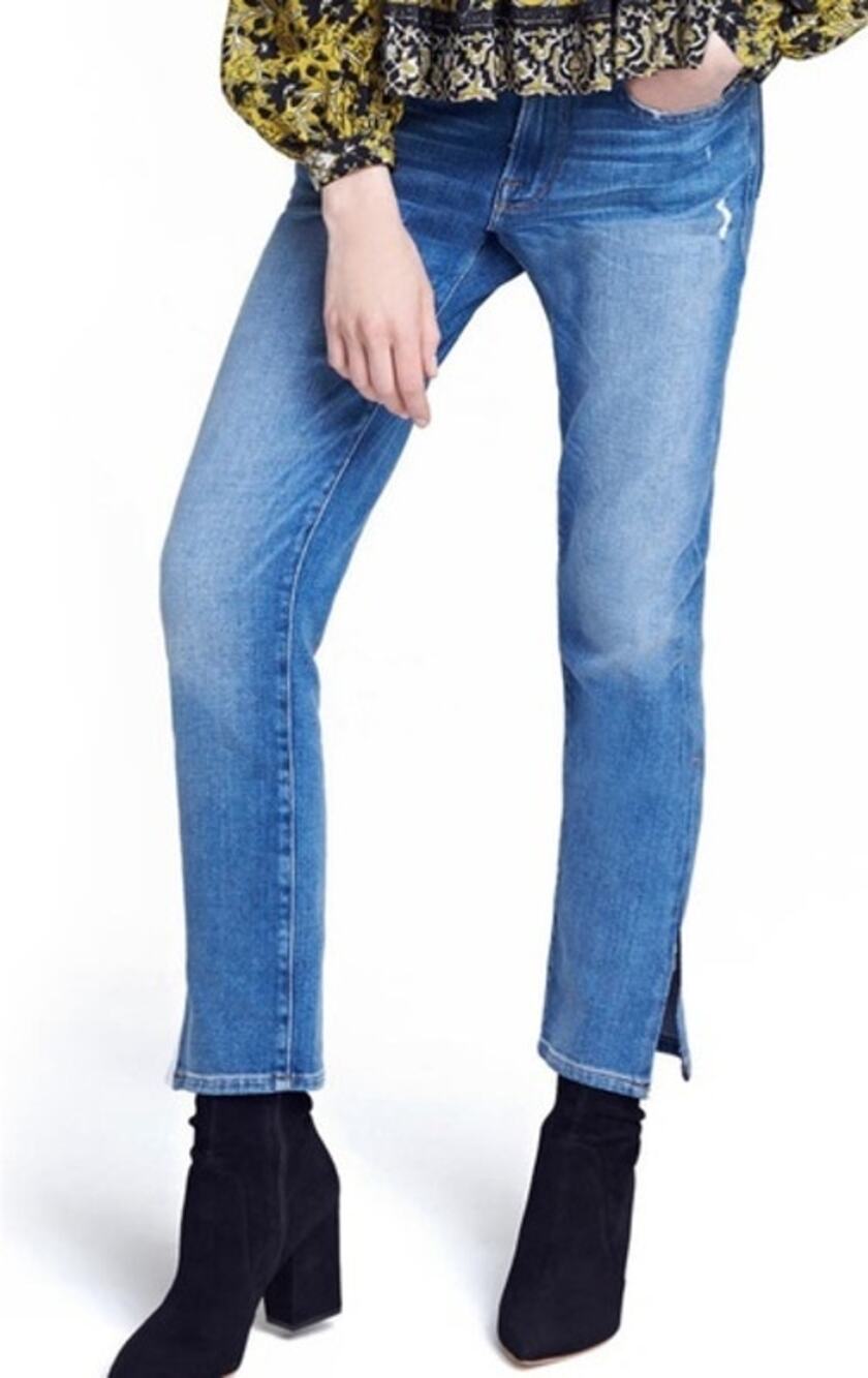 Frame “Le Boy” Cropped Boyfriend Jeans Zip Ankle Lightly Distressed – Size 27